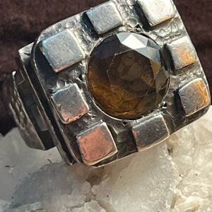 Authentic Dian Malouf Sterling Silver Smokey Quartz Ring 💍